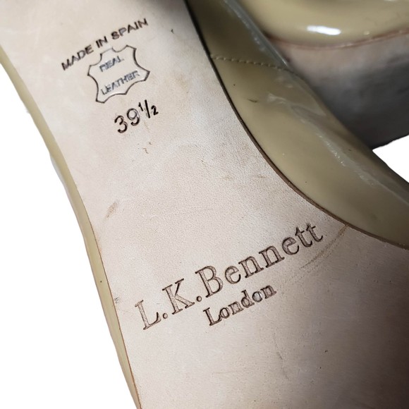 L.K. Bennett Size 39.5 Tan Leather 4" Pumps AS IS No Box - Picture 8 of 10